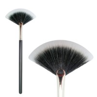 Small black wood handle disposable fan brush