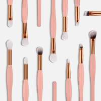 12PCS Pink Beauty Brushes Makeup Eyebrushes Set