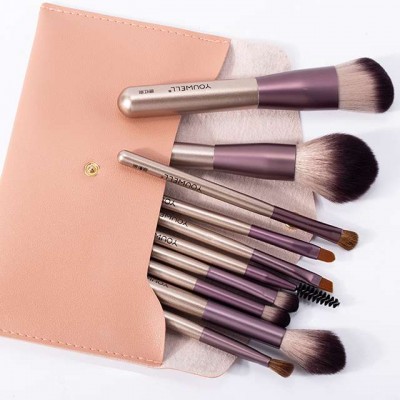 Youwell Little Grape High Quality Makeup Brushes 10pcs Horse Hair Material Eyeshadow Brush Cosmetic Brush Set Foundation Face