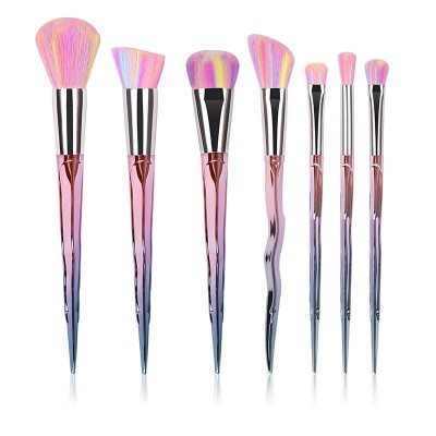 7pcs bling makeup brushes rhinestone diamond handle glitter High end hair for Makeup tools