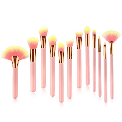 Oem Pink Glitter Kaburi Makeup Cosmetic Brush Set Loose Powder Blush Brush Contour Foundation Brush