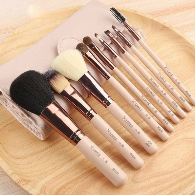 12 Pcs Makeup Brushes Set Includes Eye Shadow Eyebrow Eyelash Eyeliner Brushes Eye Liners Fan Brushes With Pu Bag Foundation